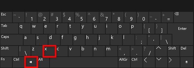 Utilice una combinación de teclas para acceder al menú WinX en Windows