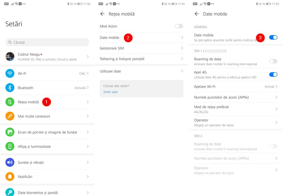 Activar la conexión de datos móviles para Internet en un smartphone Android